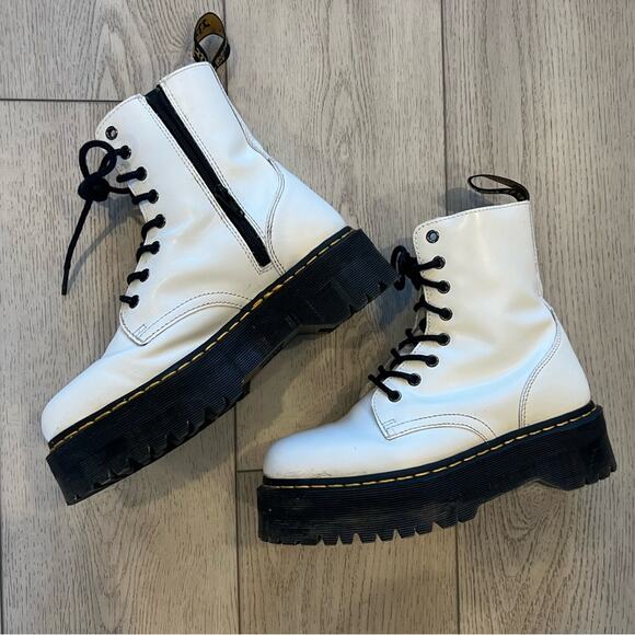 Dr Martens Jadon White Platform Boots W8 / M7 - Picture 8 of 11